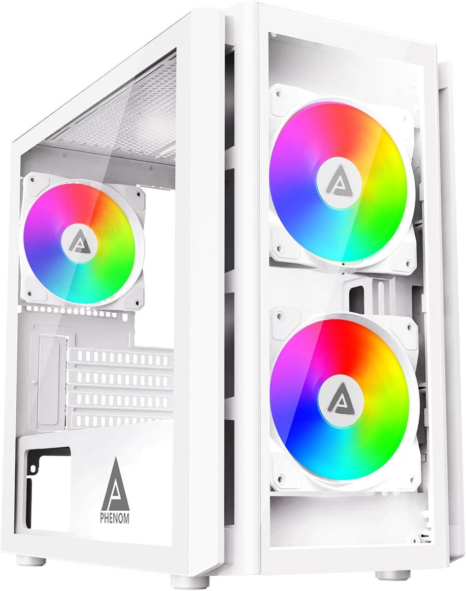 Micro ATX Gaming PC Behuizing met 3 ARGB Ventilatoren en Gehard Glas Panelen