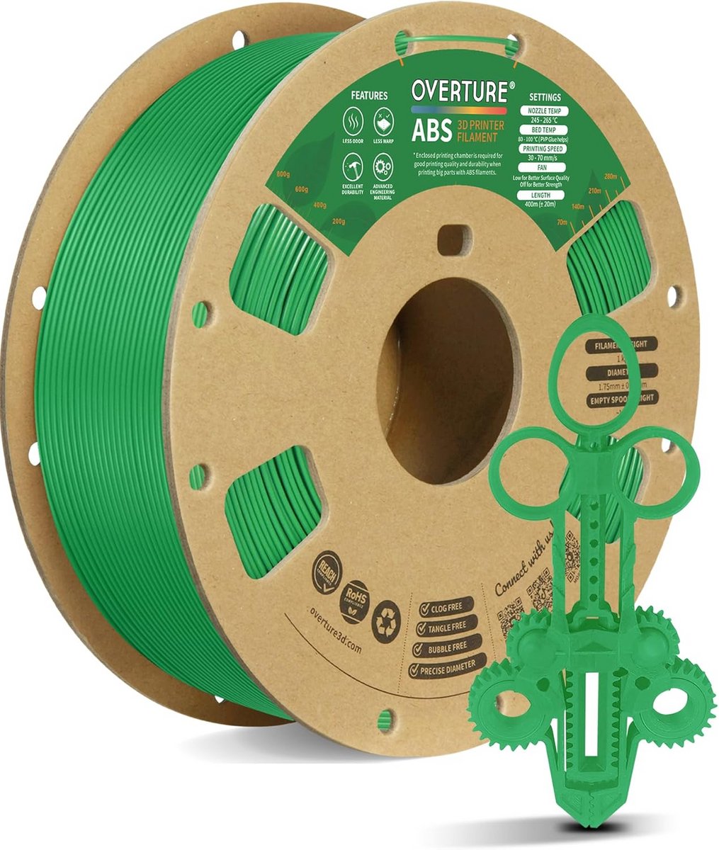 ABS Filament 1.75mm Groen - 1kg Spoel 3D Printer Materiaal met Hoge Precisie