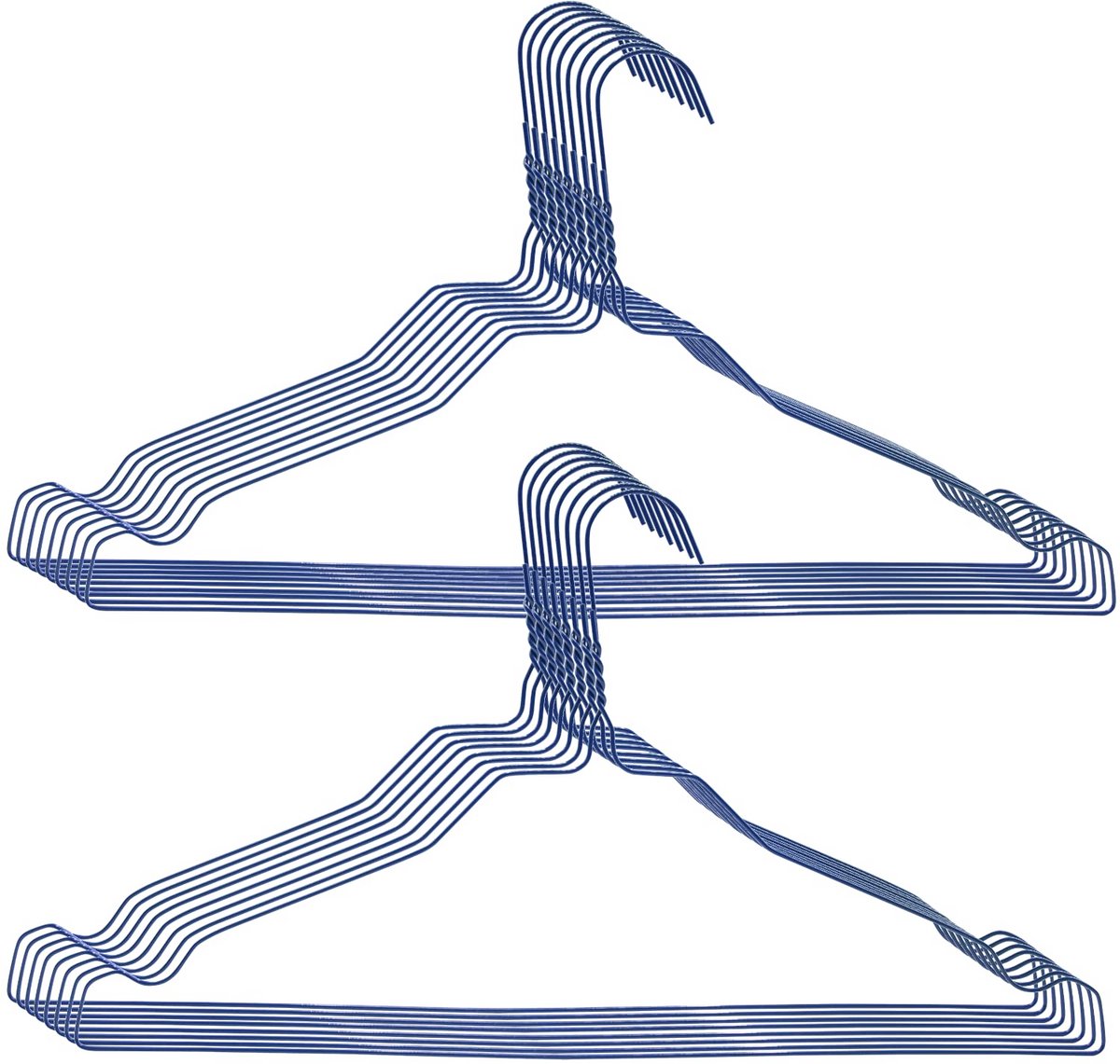 50 Stuks Metalen Kledinghangers Blauw 40 cm Ruimtebesparend