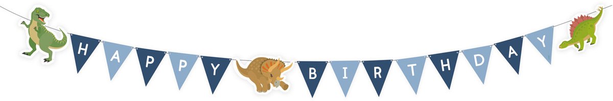 Amscan by Riethmuller - Riethmüller - Happy Dinosaur Vlaggenlijn (180 cm)