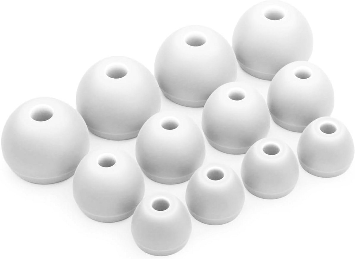 12x Siliconen Oordopjes Vervangende Punten voor In-Ear Hoofdtelefoons Wit