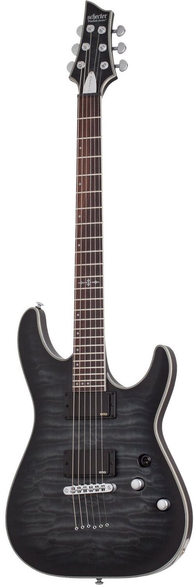 Schecter C-1 Platinum See Thru Black Satin elektrische gitaar