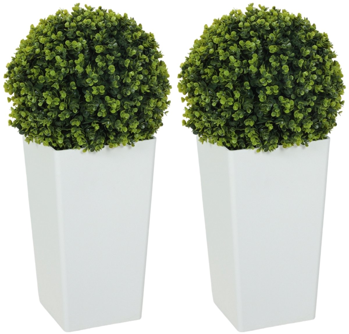 Daity Twee kunstmatige eucalyptusbollen met een diameter van 65 cm en UV-bescherming. Elke potplant heeft in totaal 330 bladeren en is groen.