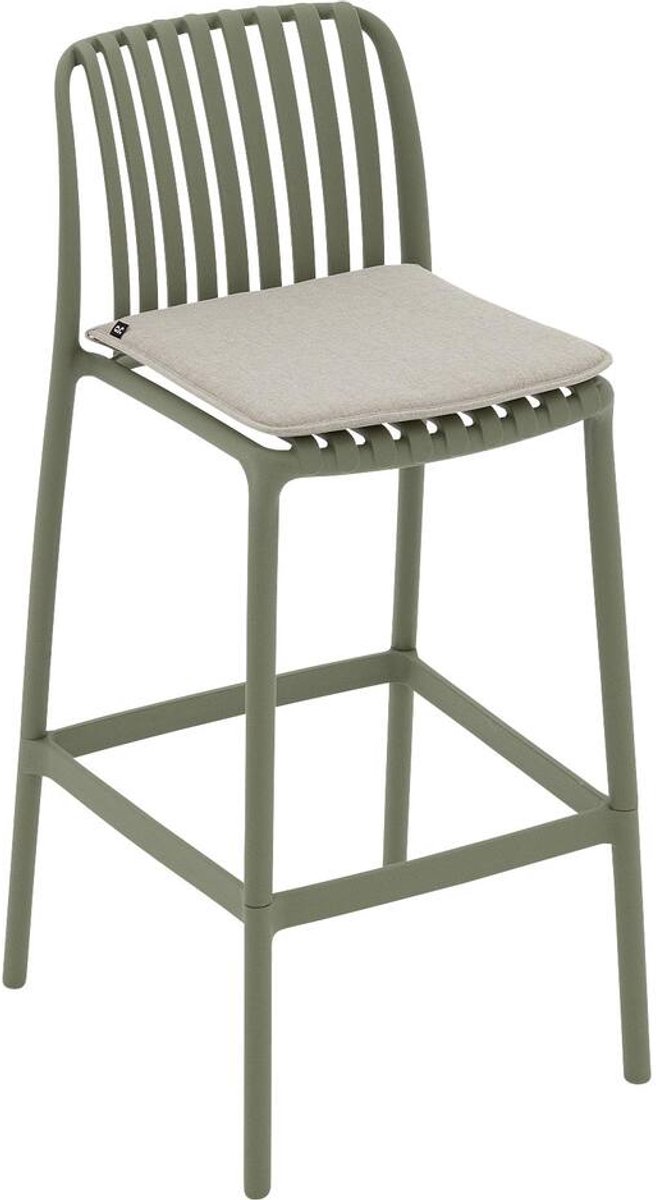Goossens Barstoel Lygeke - Kunststof - groen - 50 x 103 x 54 cm - Barstoel - inclusief kussen