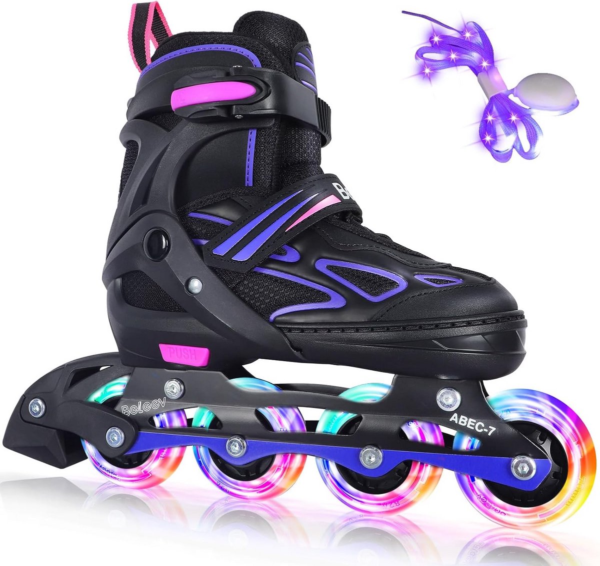 Verstelbare Kinderschaatsen met Lichtgevende LED-Wielen voor Meisjes en Jongens