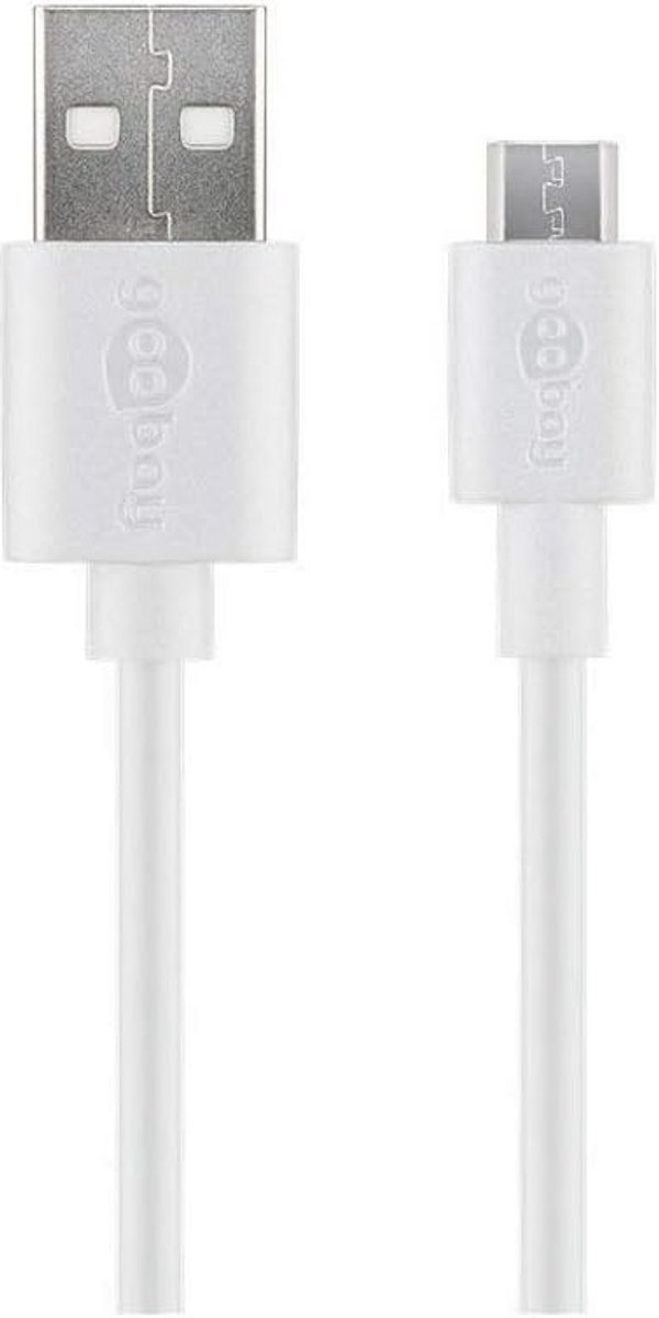 Micro-USB Kabel 1m Wit Data Oplaadkabel