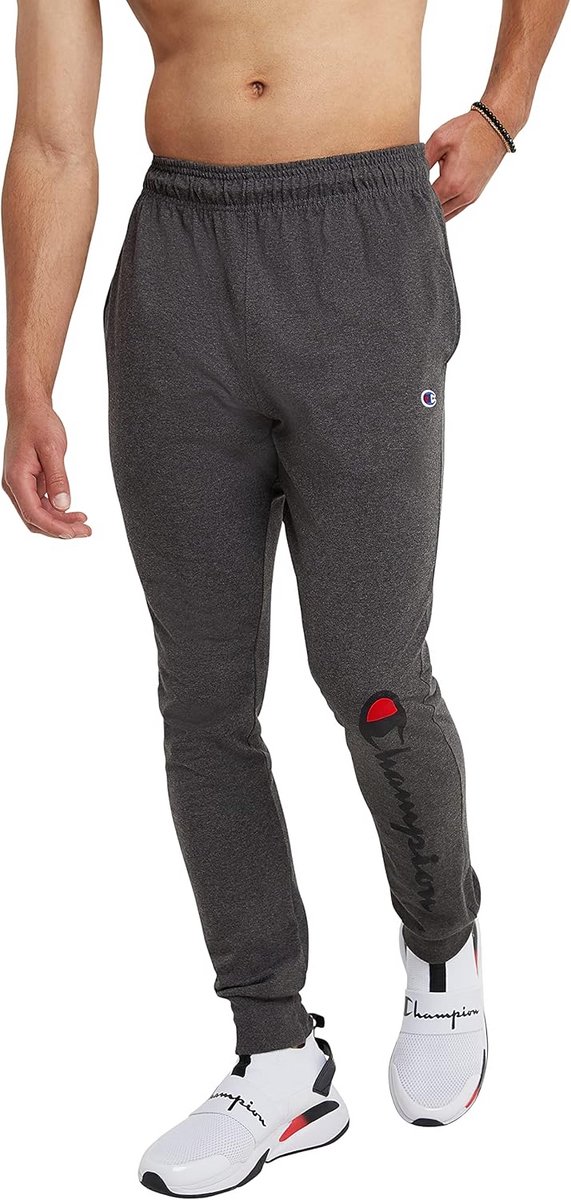 Heren Joggingbroek Comfortabel Zwart Lichtgewicht Jersey Standaard Pasvorm