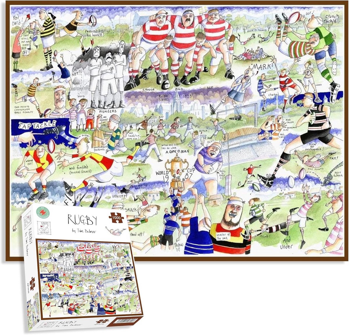 1000 Delige Legpuzzel - Grappige Rugby Scène - Uitdagend Puzzelspel