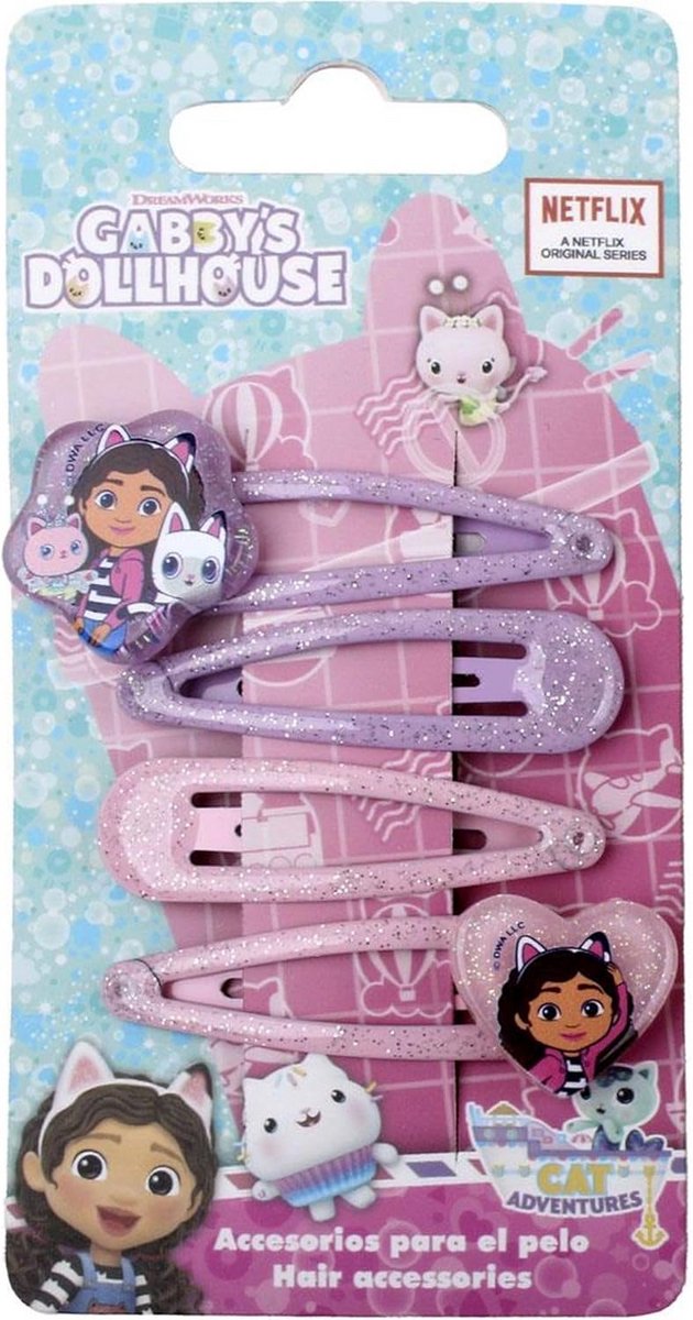 Glitter Haarspeldjes Set voor Kinderen met Dierenfiguren - 4 Stuks