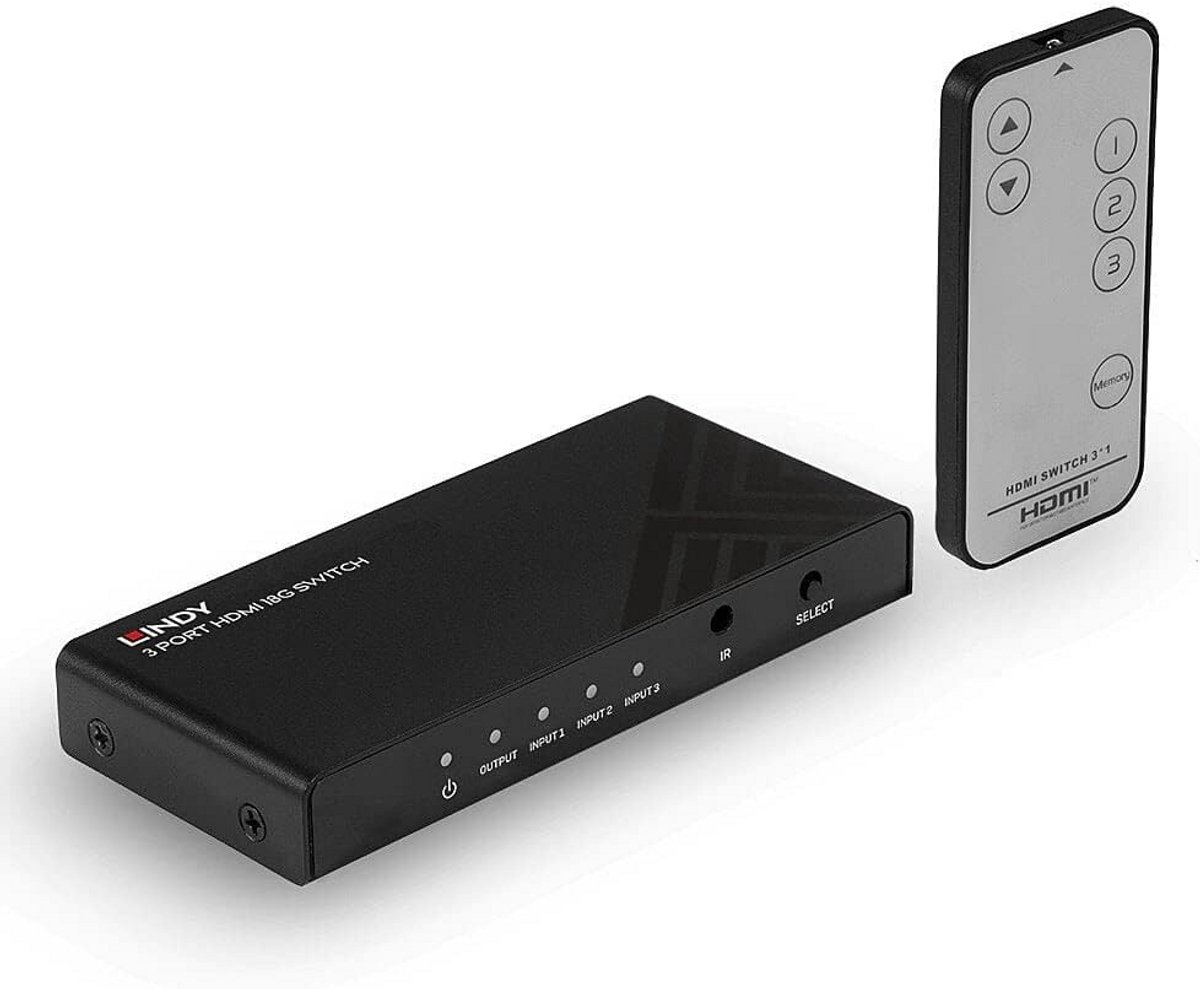 3-Poorts HDMI Schakelaar Ondersteunt 4K UHD en 18Gps