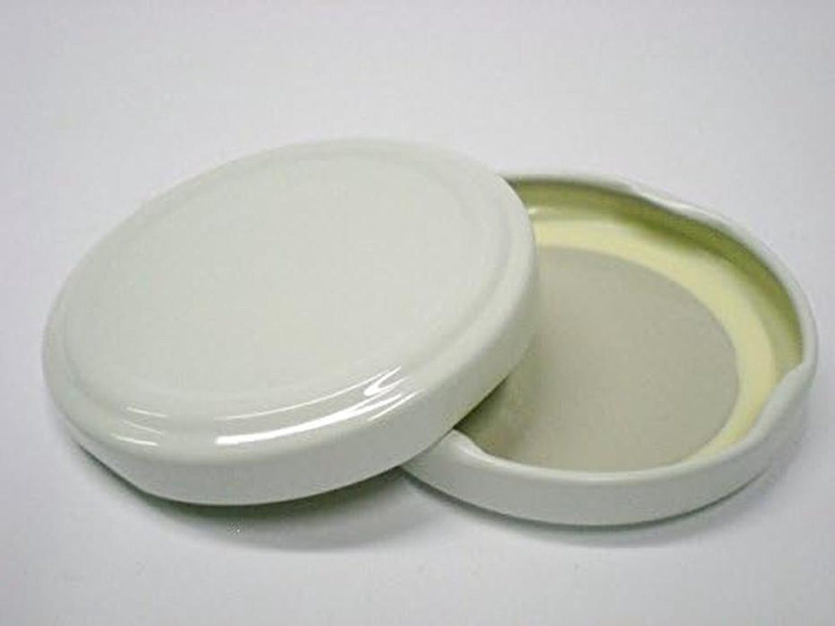 100x Witte Dekseltjes 70mm voor Glazen Potten - Luchtdicht & Steriliseerbaar