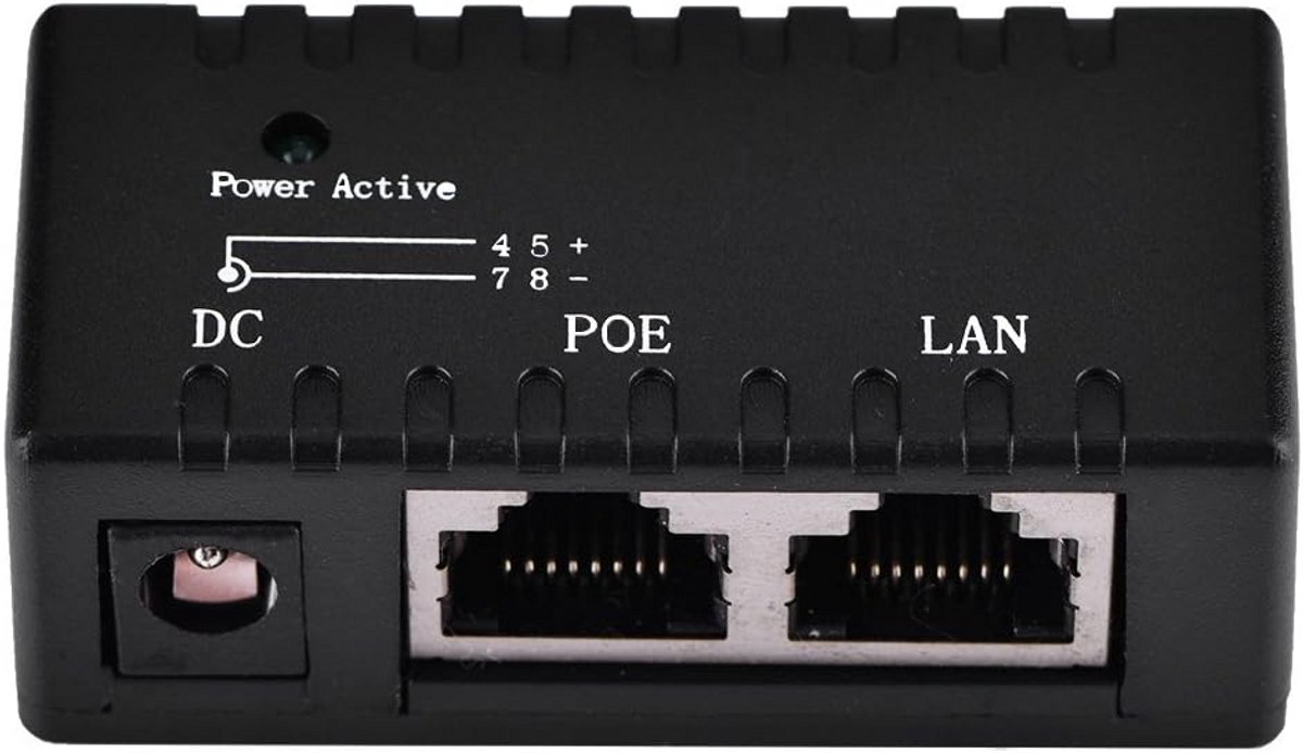 Power over Ethernet (PoE) Injector Adapter voor LAN Netwerkapparatuur 10/100 Mbps
