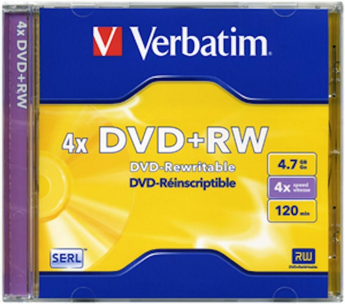 Hervriesbare DVD+RW schijven 4,7 GB opslag