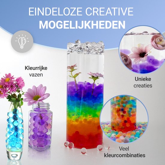 Comforder Water Beads Mix Colored - Boules absorbant l'eau - Boules de gel - 20 000 pièces - 100 g - Pour 11 litres