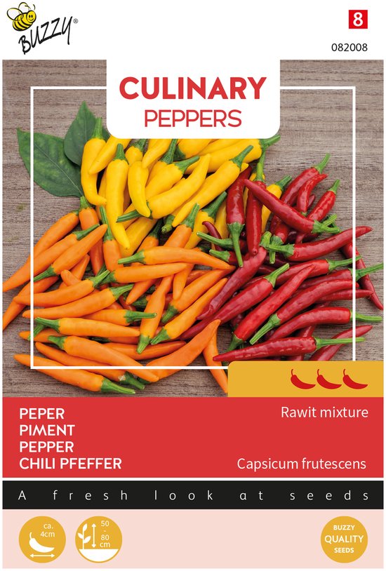 Buzzy® Culinary Peppers Rawit Mix – Rood, Geel & Oranje – Pittige Aziatische Mix