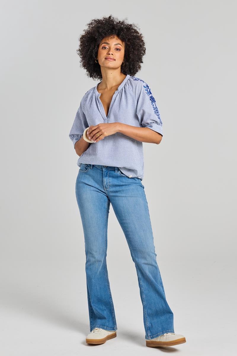 DIDI Dames Flared denim pants Denim mid blue maat 46