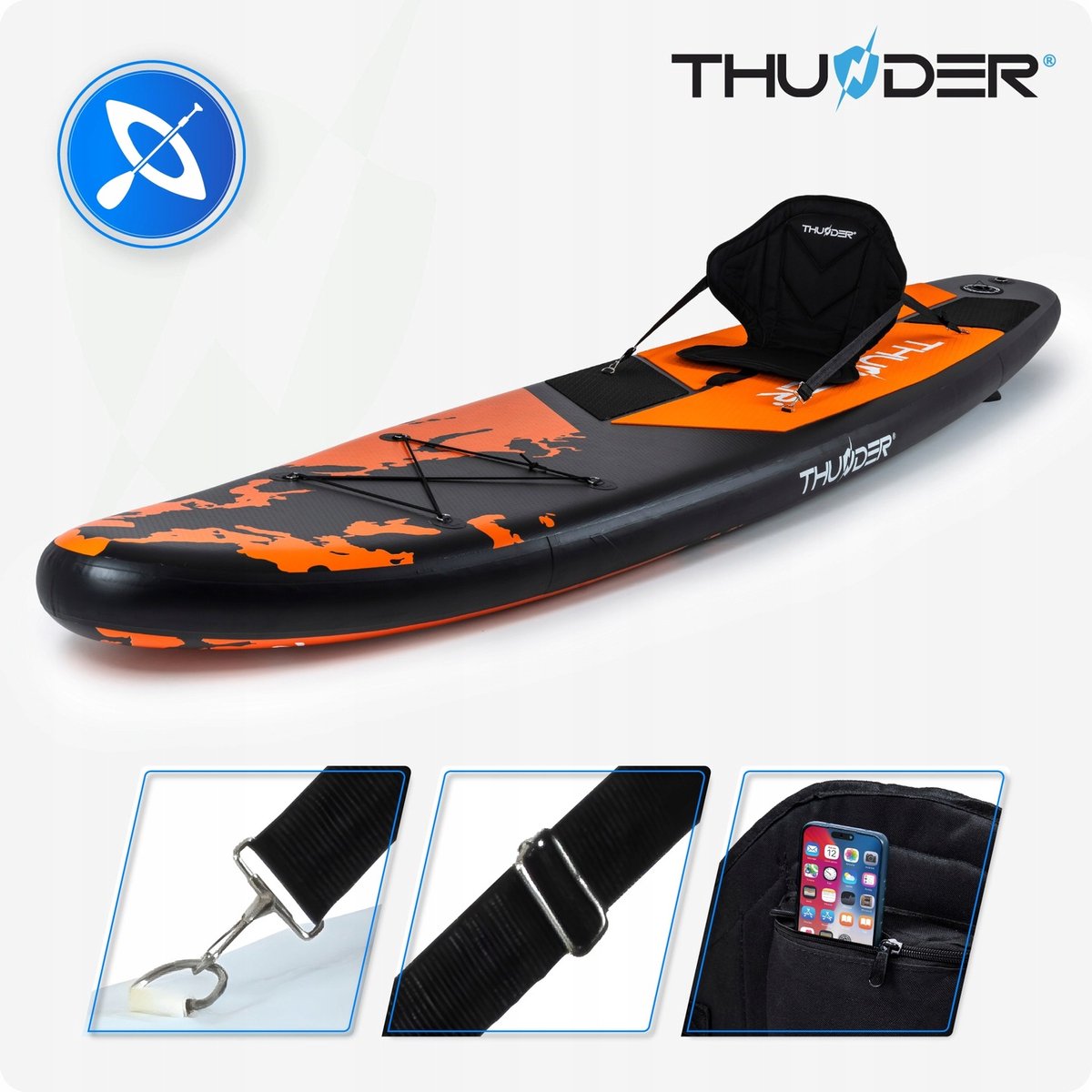 THUNDER EARTH SUP Board - Opblaasbaar - 365 cm - Complete Set – foto 6