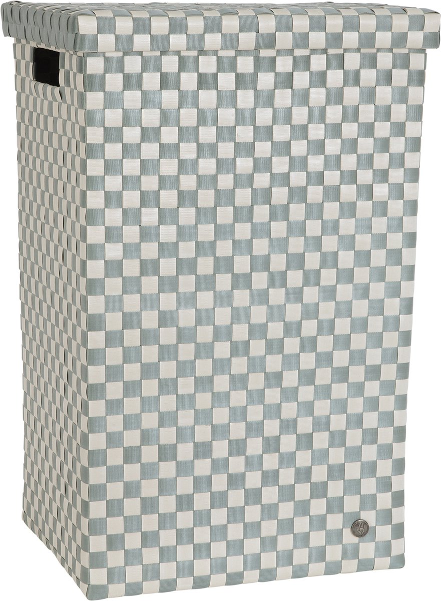 Handed By - Wasmand met deksel - Opbergmand - 81 liter - Cube XL - lichtgroen met beige patroon