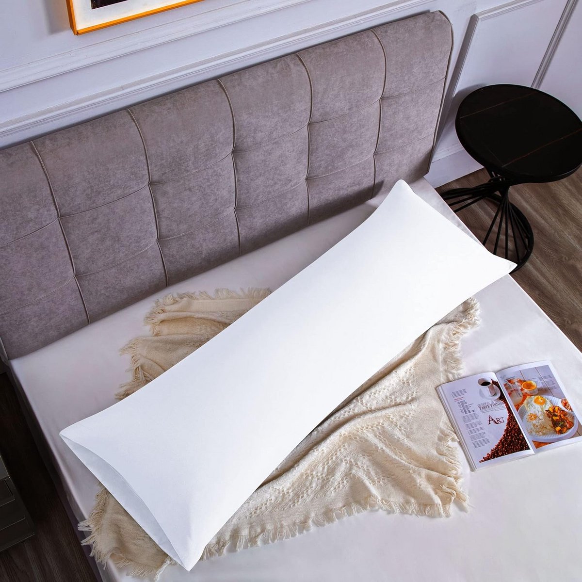 Kussensloop 50x135 cm 100% Microvezel Wit
