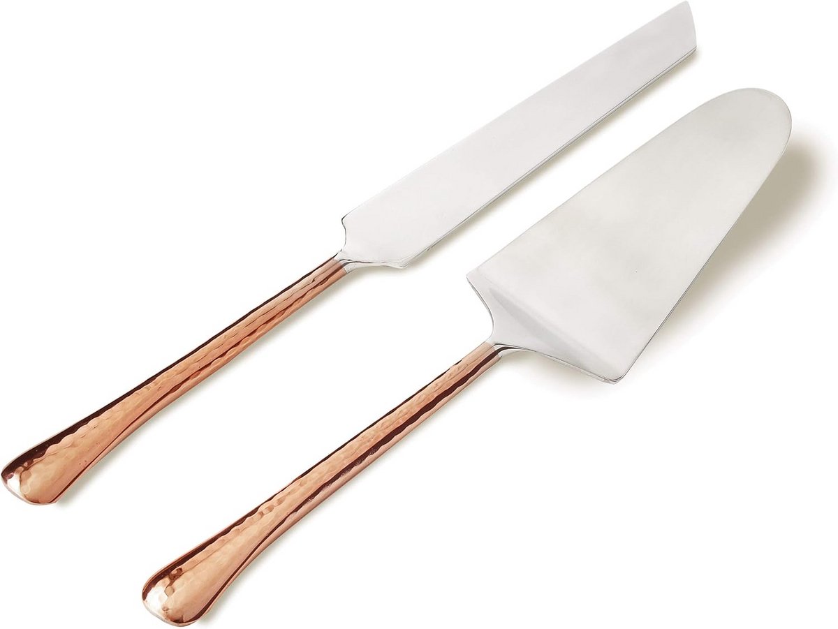 Taartschep en Taartmes Set RVS met Koperen Accent - Serverset