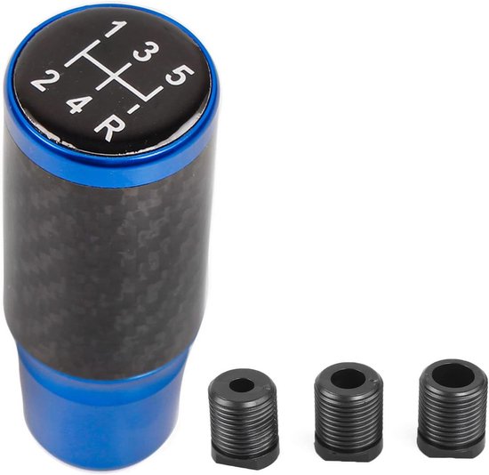 Versnellingspookknop Auto - Schakelknop Universeel - Auto Interieur Upgraden - Aluminium Comfort Grip - 5 Snelheden - Blauw — afbeelding 2