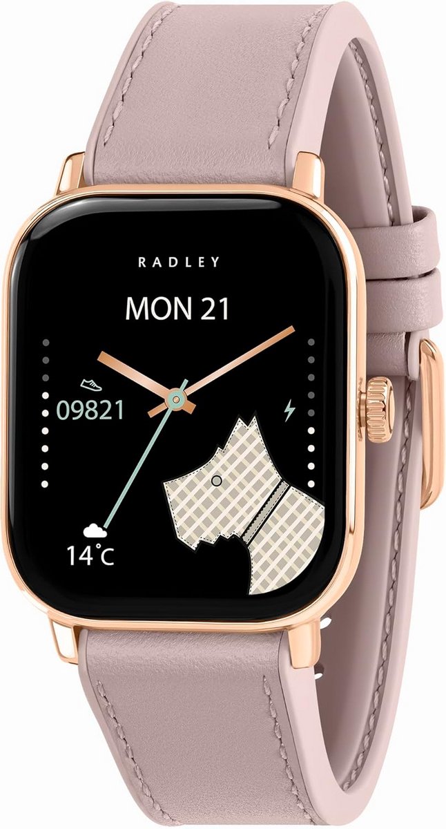 Smart Horloge met Roze Siliconen Band en Hartslagmeter voor Dames