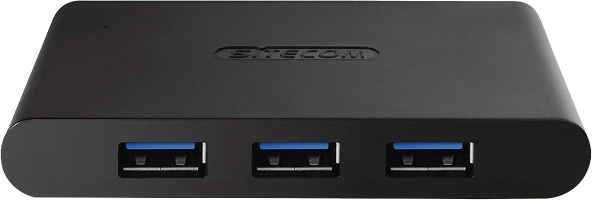 USB 3.0 Hub met 4 Poorten voor Laptop en PC - Zwart