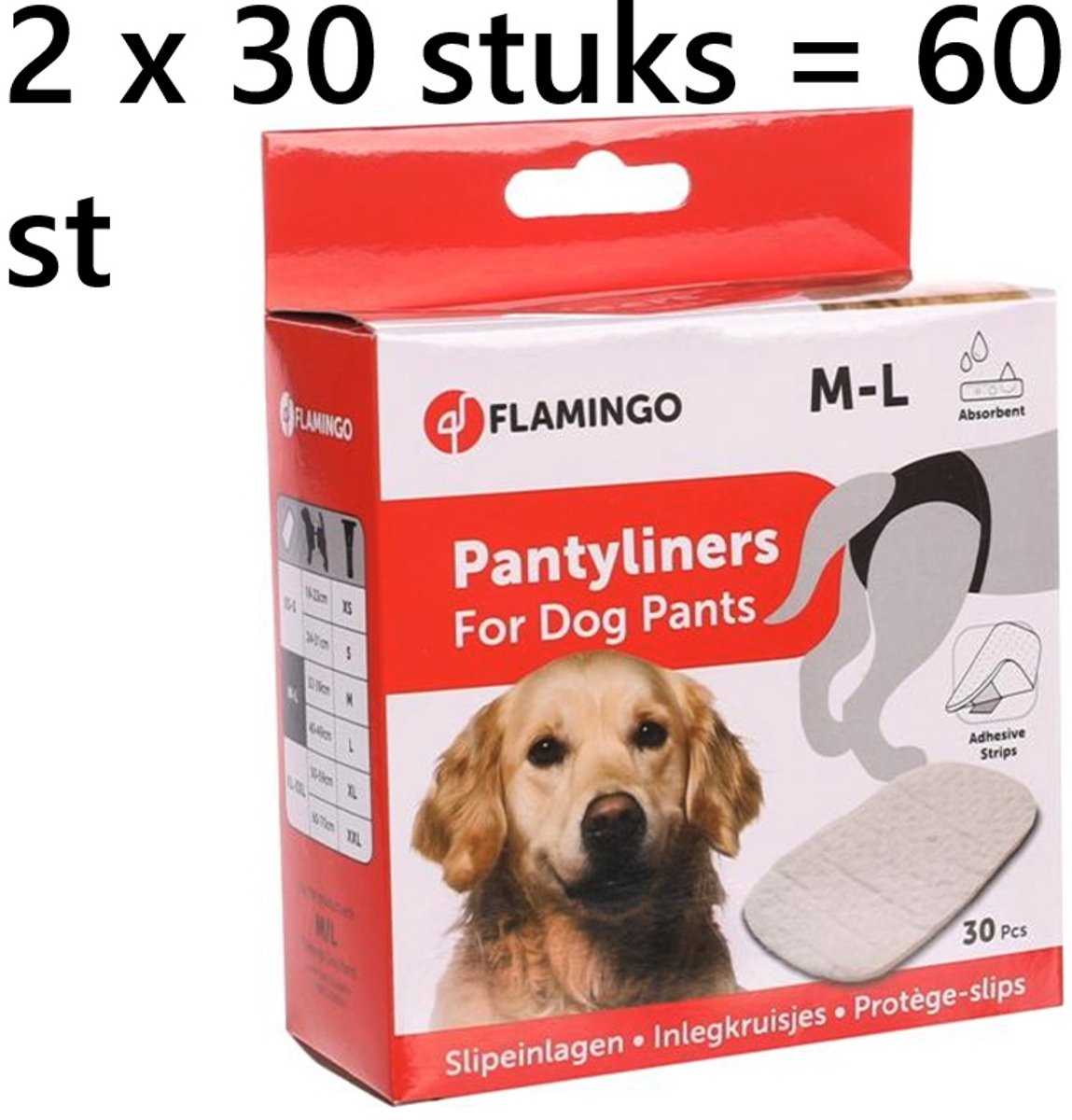 Inlegkruisjes Flamingo - M-L 30 st *** 2 X *** = 60 st - M32-39 cm - L40-49cm - wit met kleefstrook M 5.5 x 9 cm