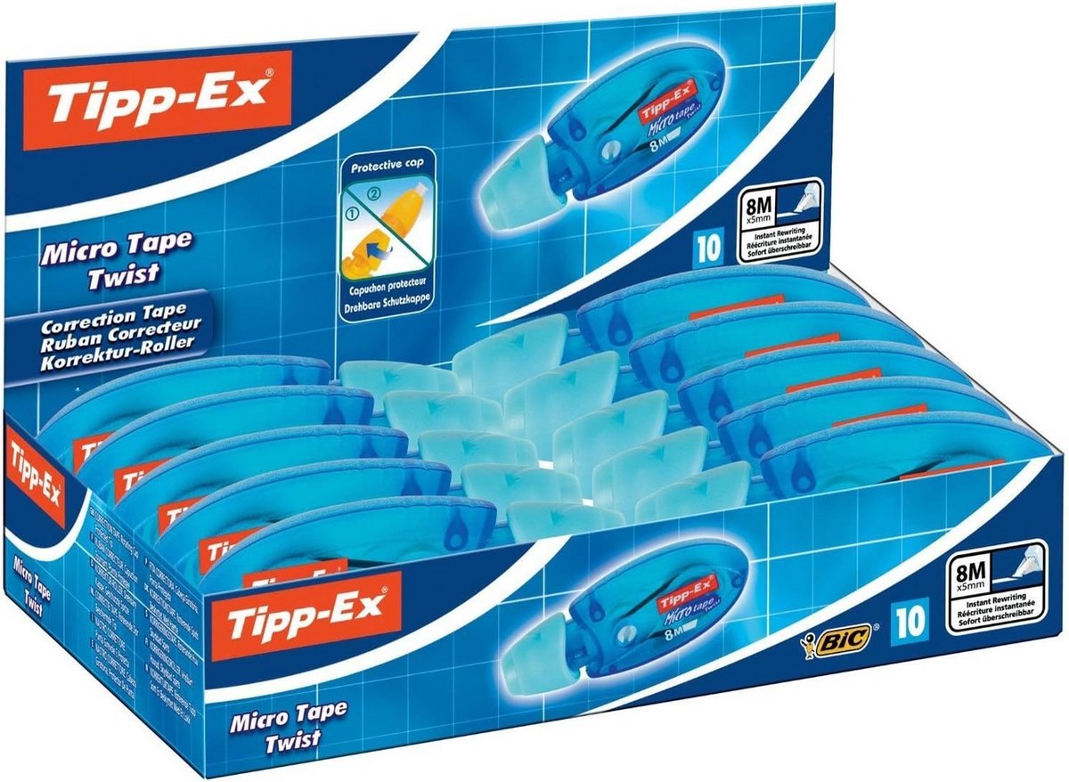 Correctietape Micro Set van 2 Stuks Blauw en Roze