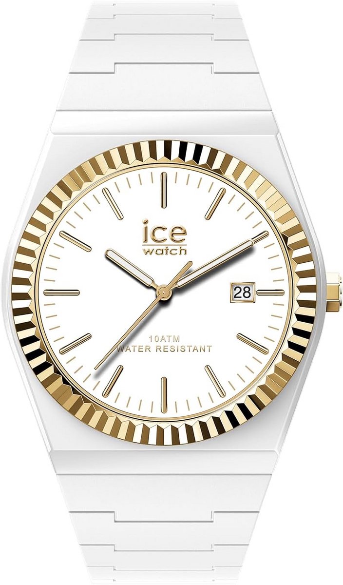 Dameshorloge wit met regenboog detail en siliconen band