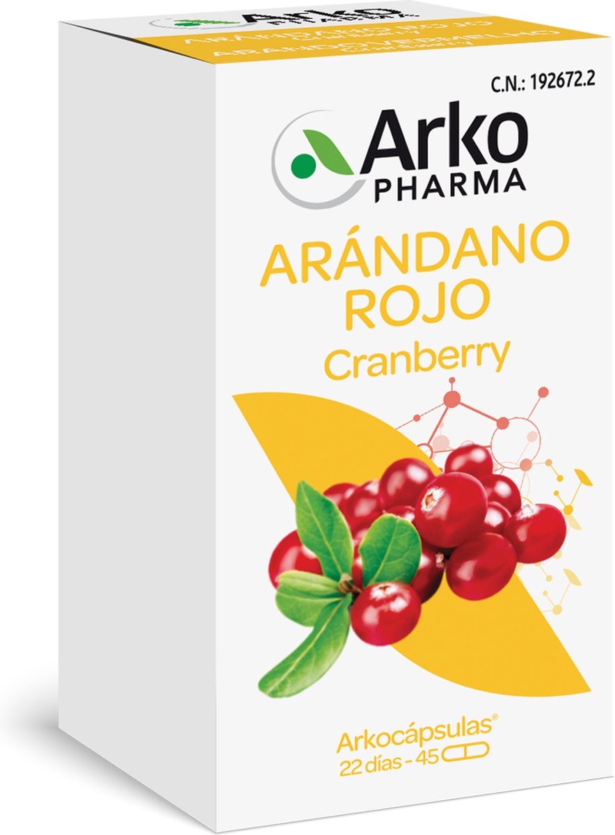 Cranberry Arkocápsules 45 capsules|Arkocápsulas Cranberry 45 capsules|Arkogélules Canneberge 45 capsules