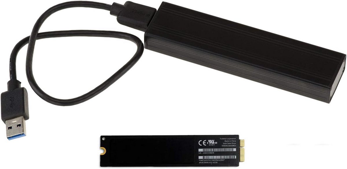 USB 3.0 SSD Behuizing voor 2010/2011 Mac SSD's met 6+12-pins connector