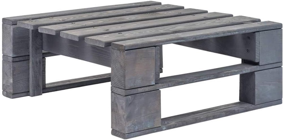 Grijze Houten Pallet Poef Tuin en Binnen - Rustiek en Weerbestendig
