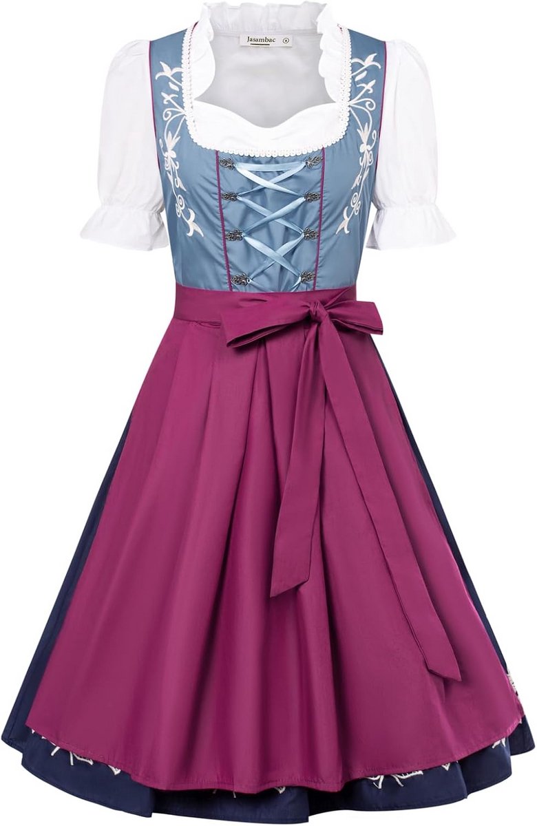 Duitse Dirndl Jurk 3-delige Set voor Dames Oktoberfest en Carnaval