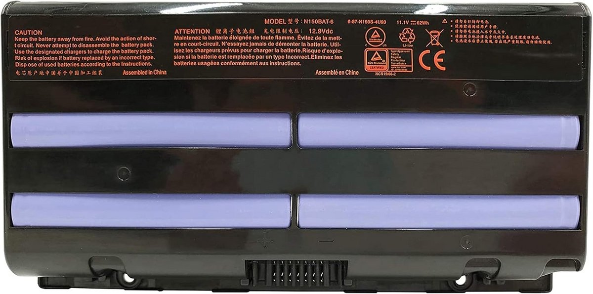 Vervangende Laptop Accu voor diverse Clevo, Hasee en Sager Modellen 11.1V 62Wh