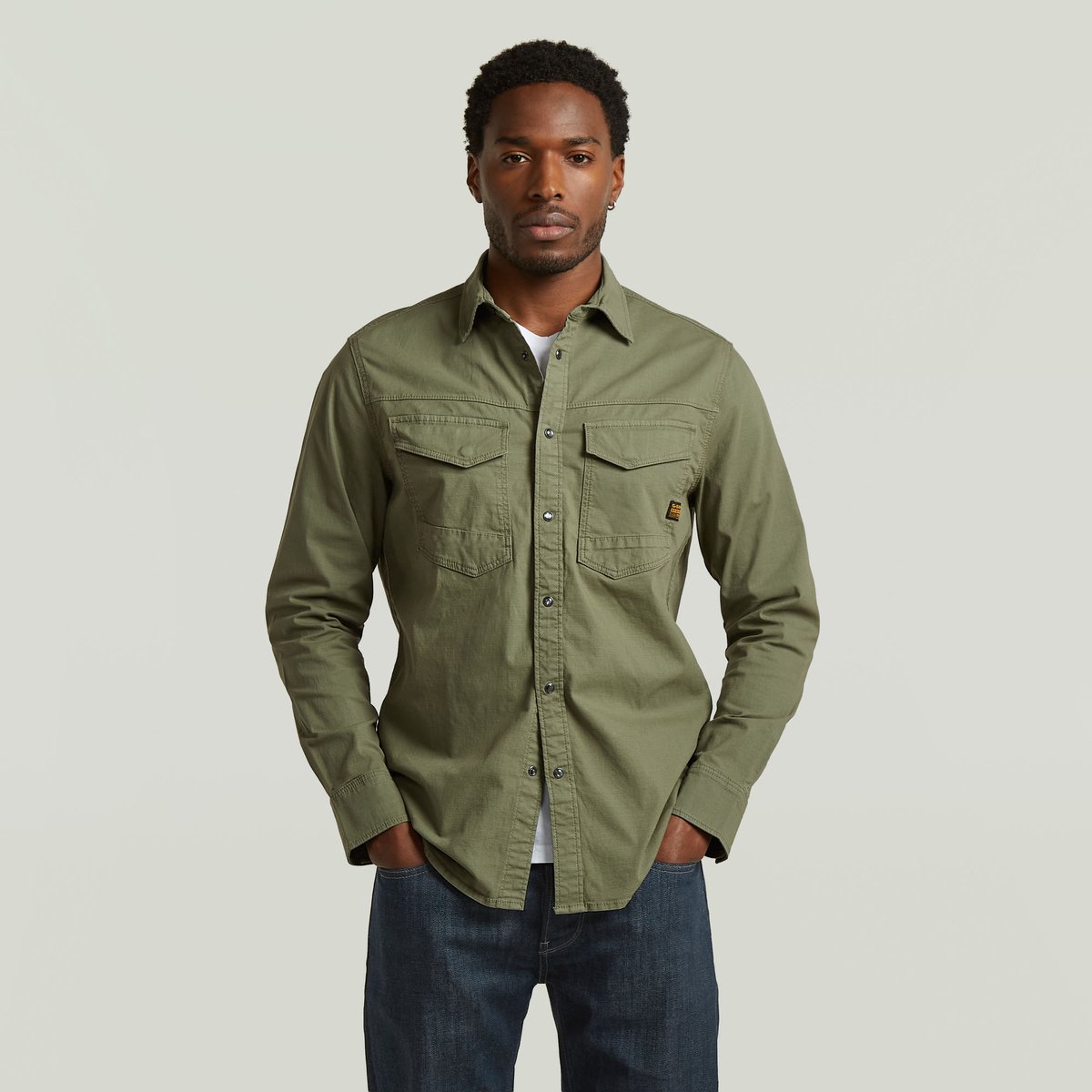 G-Star Dakota slim shirt ls Heren Overhemd Four Leaf Clover