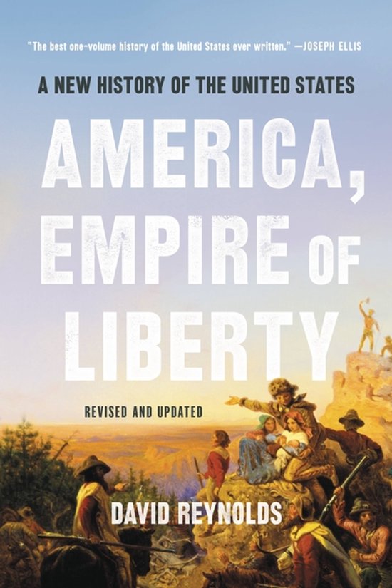 Couverture du livre "America, Empire of Liberty" par David Reynolds. Représente un groupe de personnes sur un rocher, avec une vallée au loin.