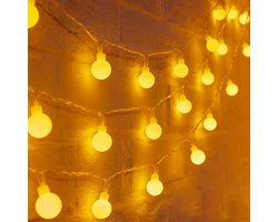 Foryouliving Lichtsnoer 10 Meter voor buiten - 50 Warm Wit LED Bollen - Koppelbaar Lichtslinger met 8 Functies - Feestverlichting