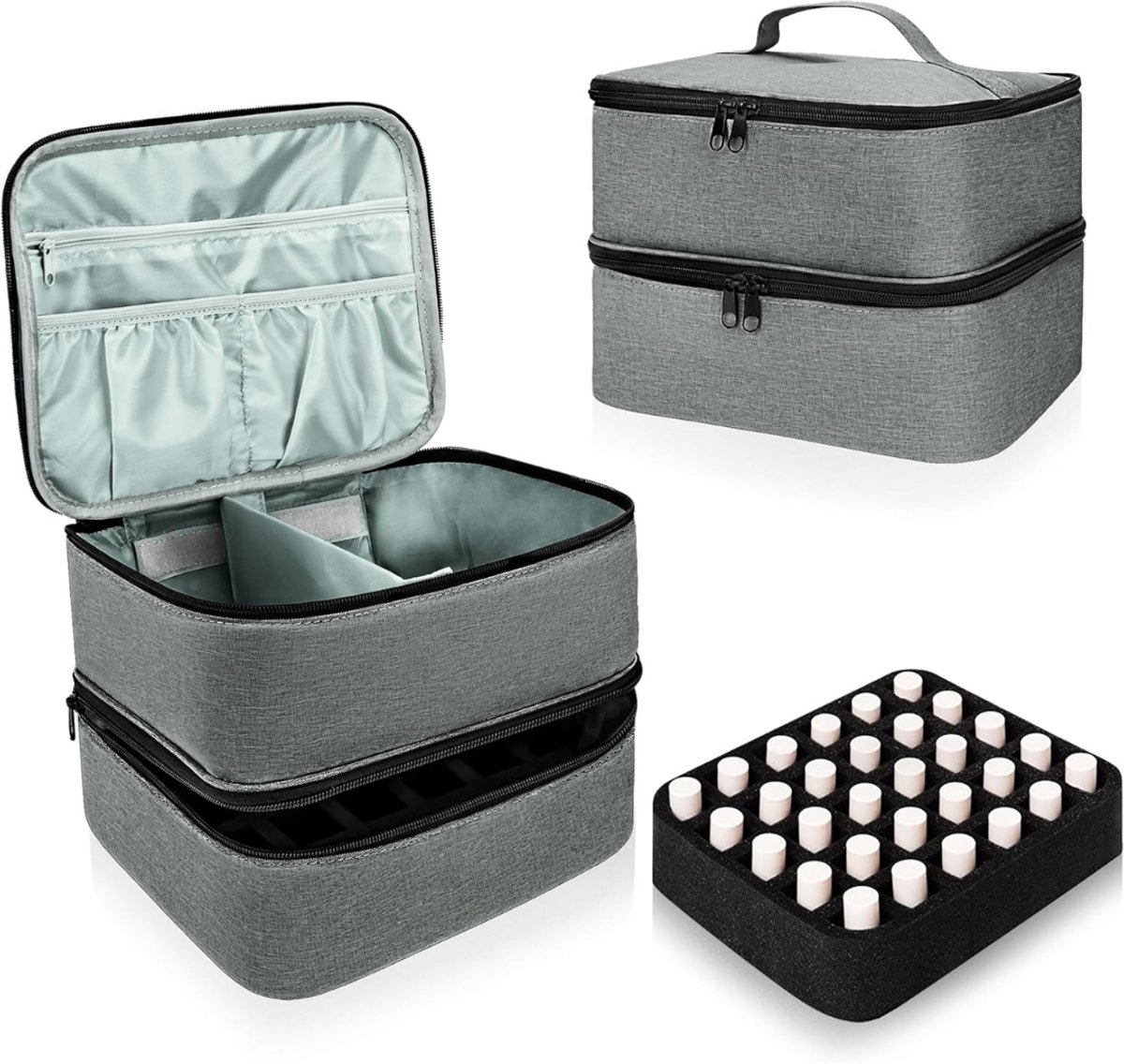 MIRA® Nagellak Koffer - Nagellak - Grijs - 25cm x 20cm x 19cm