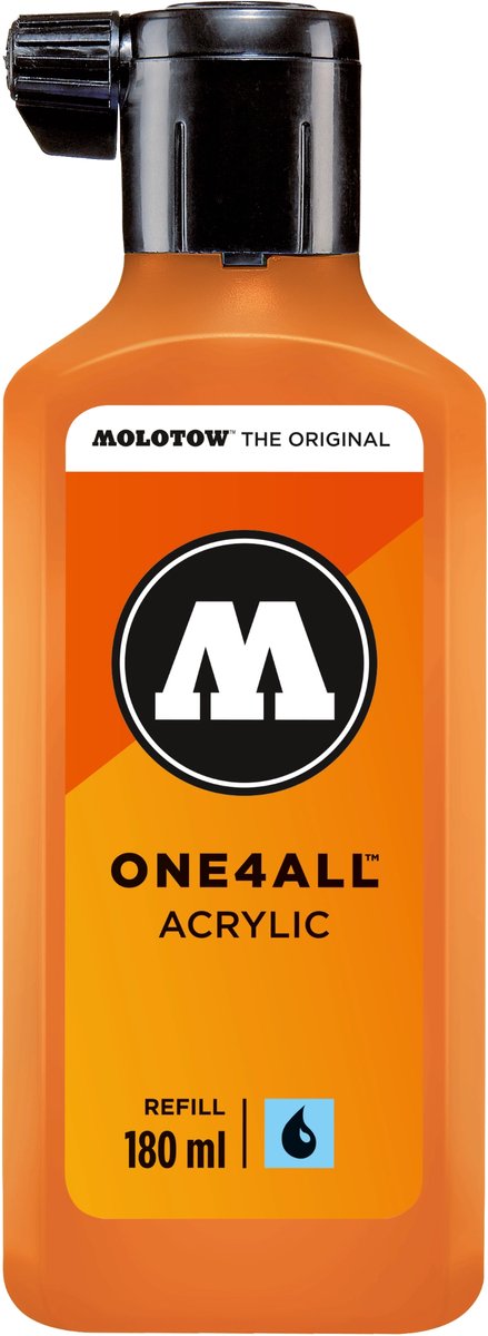Molotow ONE4ALL™ - 180ml Fluoriserend Oranje navul Inkt op acrylbasis