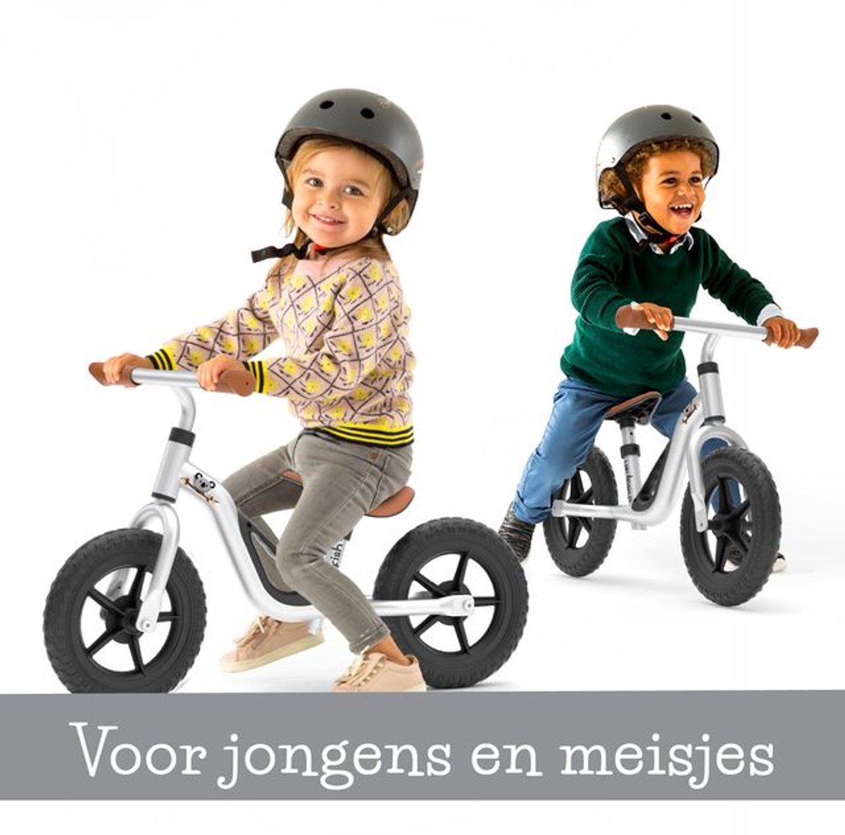 Chillafish Loopfiets 2 jaar - Lichtgewicht met verstelbaar zadel en stuur - Zilver- Loopfiets voor jongens en meisjes tot 4 jaar met handvat om te dragen en anti lek banden - Model Charlie — afbeelding 6
