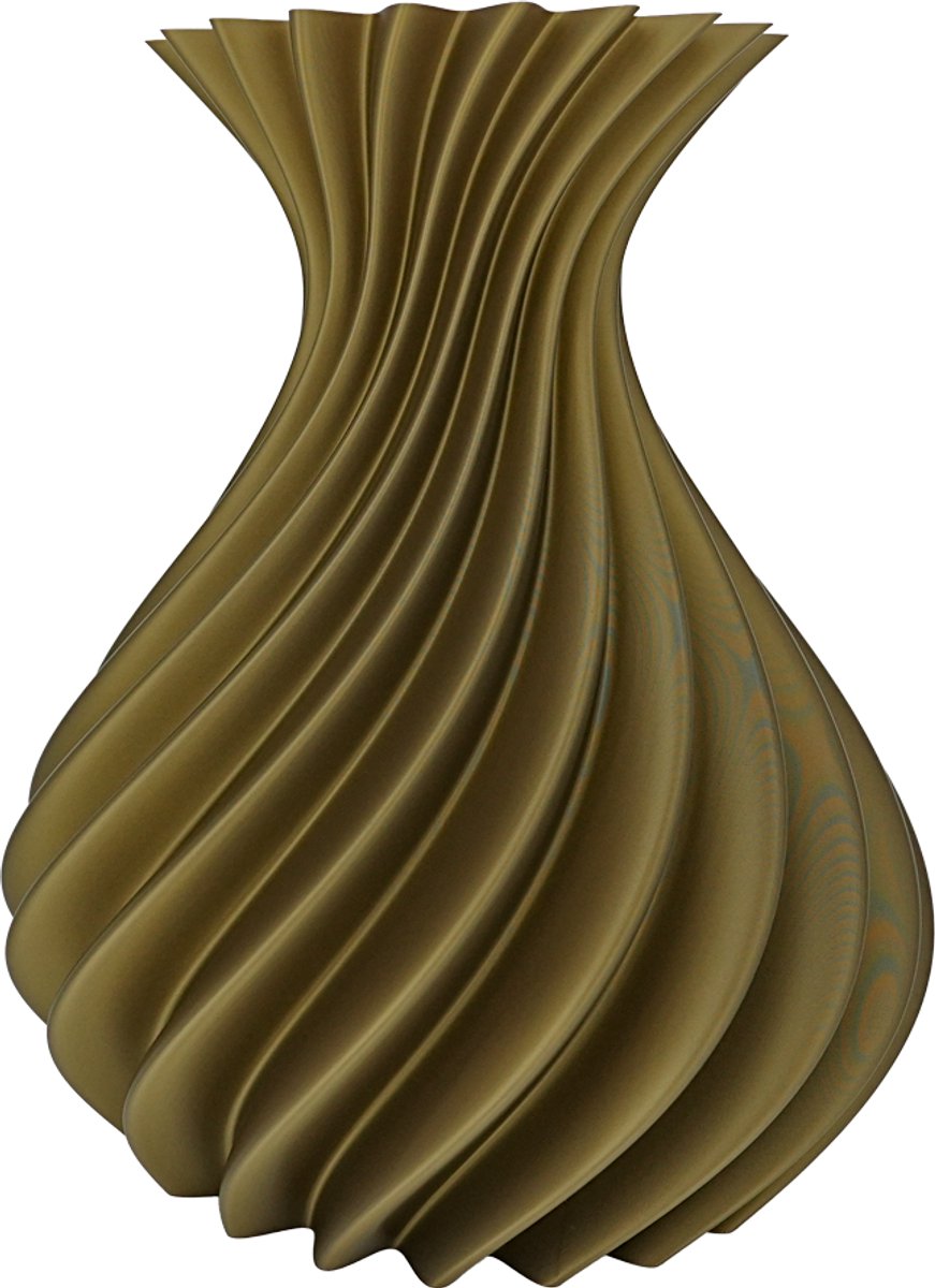Lovora Veluro design vaas – Decoratieve vaas - Brons - 3d geprinte vaas – geschikt voor droogbloemen - 25CM