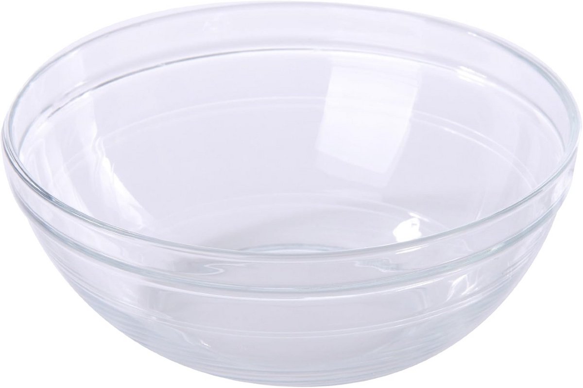 Set van 6 Ronde Glazen Kommen 300 ml Gehard Glas Stapelbaar