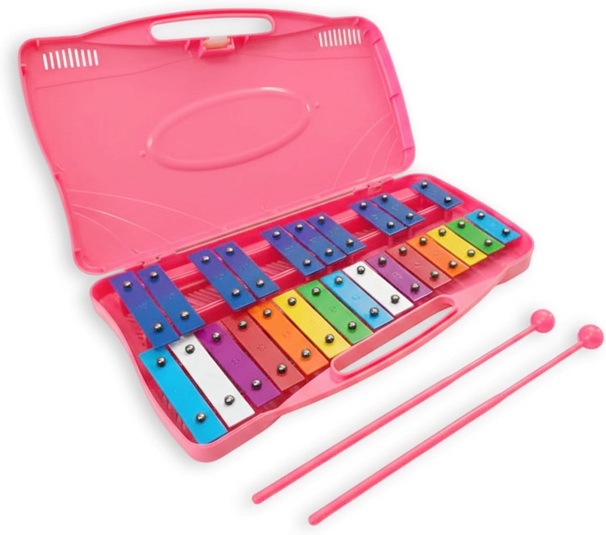 Groot 25-toons Xylofoon Kleurrijk Muziekinstrument met Koffer