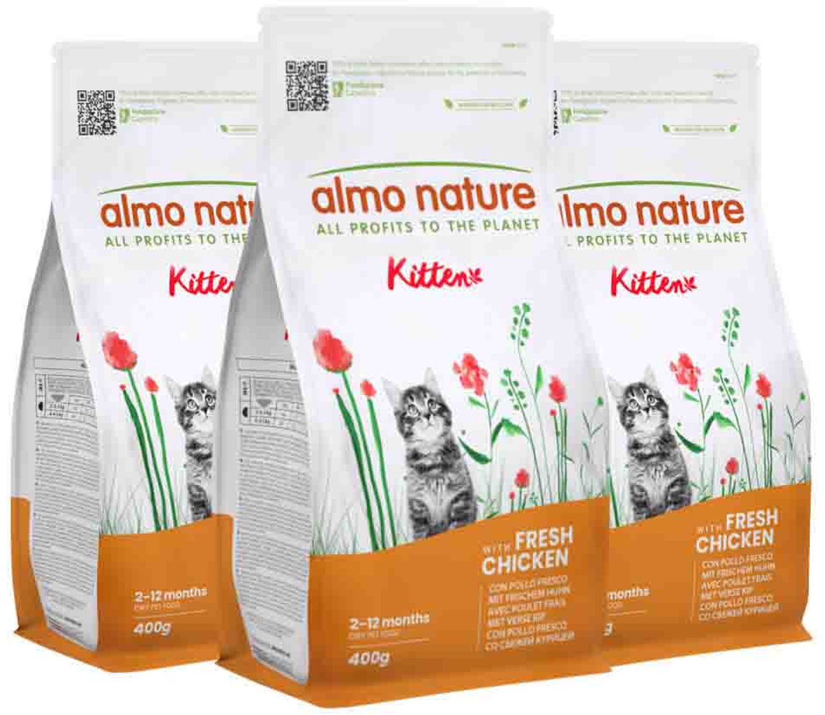 Almo Nature Almo Nature Kattenvoer Droog Life Maintenance Kitten Kip & Rijst - 3 x 400 gr - Voordeelverpakking