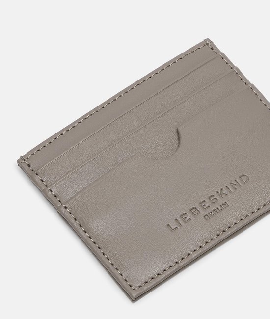 LIEBESKIND BERLIN Cuir Étui pour carte de crédit Soft Nappa Card Holder Neutral Gray Taupe
