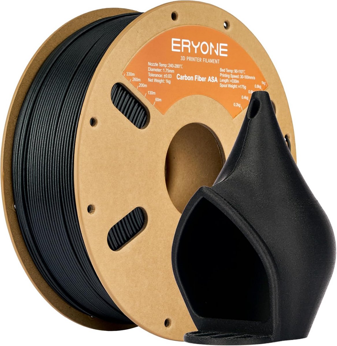Carbon Fiber 3D Printer Filament 1.75mm Zwart 1kg voor FDM Printers