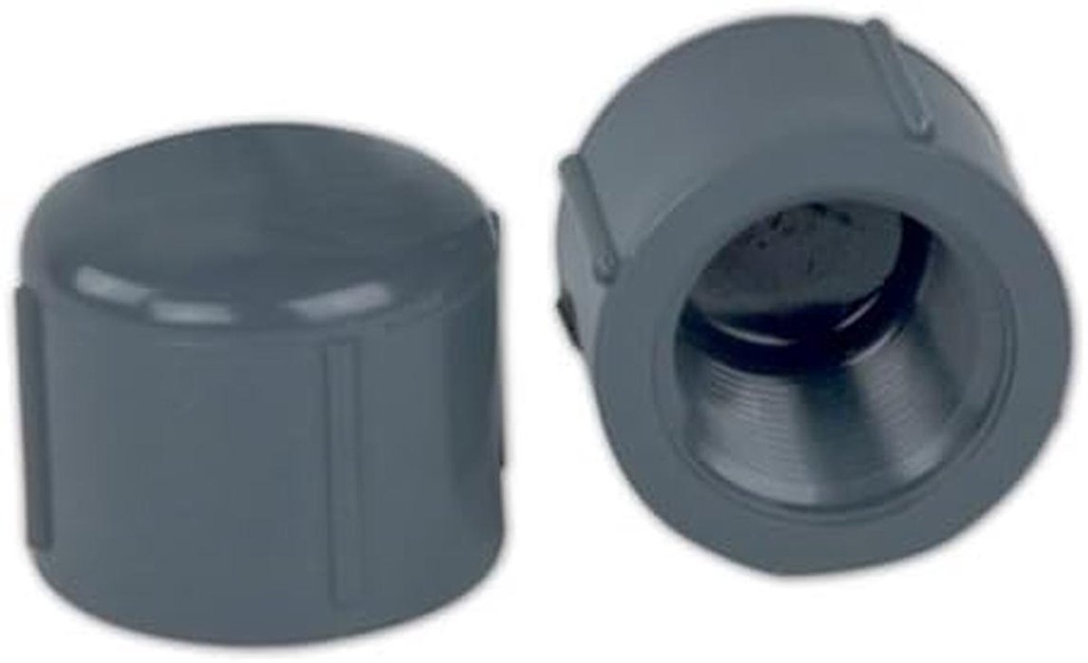PVC Schroefdop 1-1/4 inch Schedule 80 Grijs