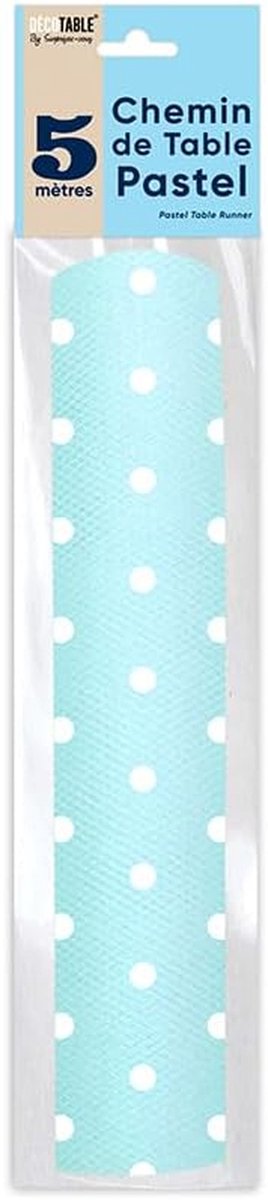 Witte Tafelloper Met Kleine Stippen 5 Meter Discreet