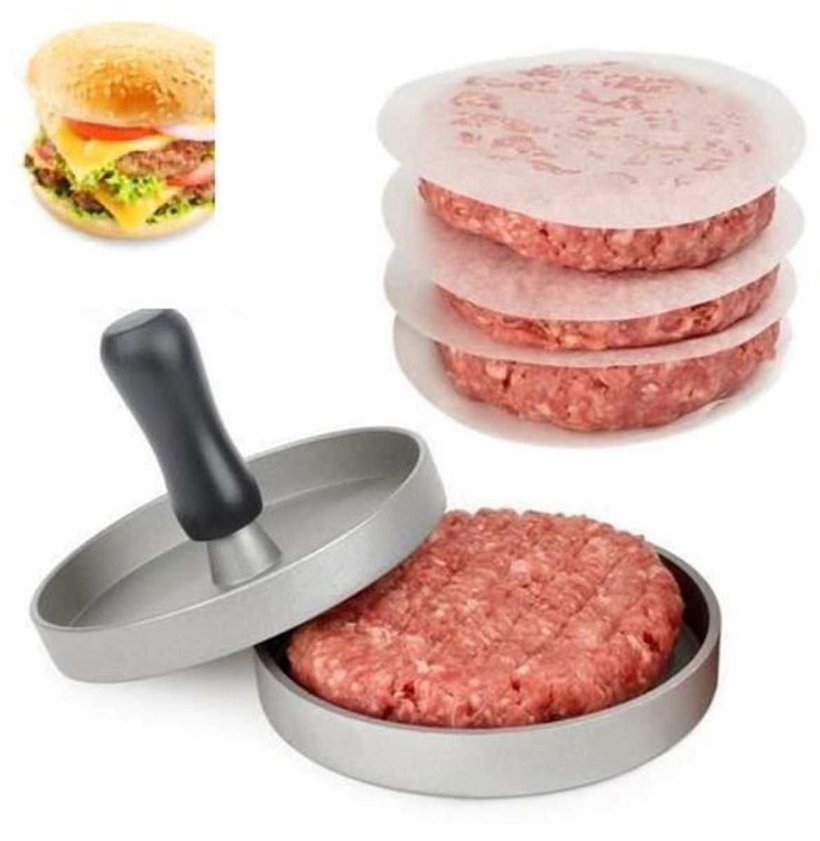 Hamburger vormmachine - Gebruiksvriendelijk - Zwart - 110 Watt
